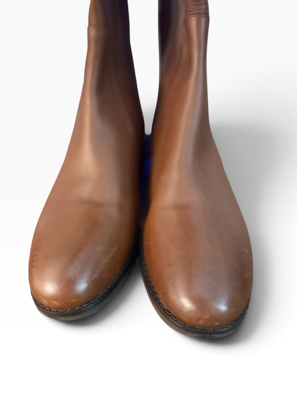 Cole Haan Noelle Chainstitch Leather/Stretch Knee-High Brown Boots – Sz 9B - Picture 5 of 6
